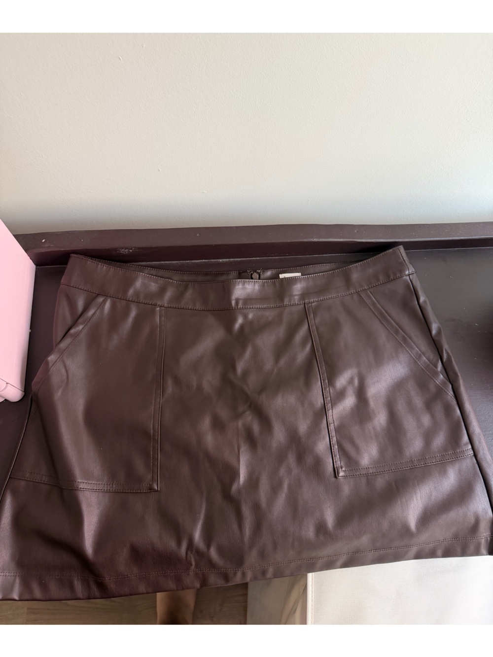 a new day Brown Faux Leather Mini Skirt